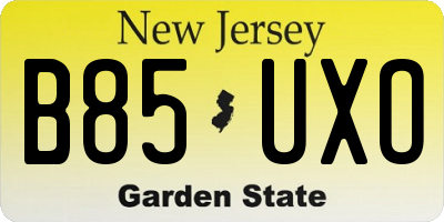 NJ license plate B85UXO