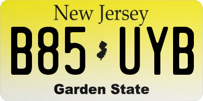 NJ license plate B85UYB