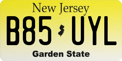 NJ license plate B85UYL