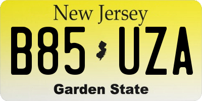 NJ license plate B85UZA