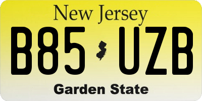 NJ license plate B85UZB