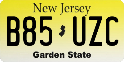 NJ license plate B85UZC