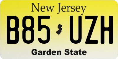 NJ license plate B85UZH