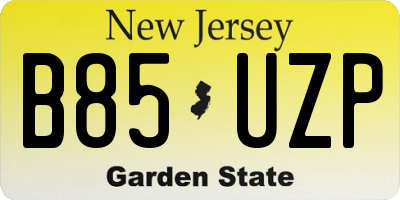 NJ license plate B85UZP