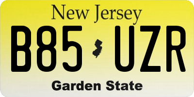NJ license plate B85UZR