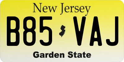 NJ license plate B85VAJ