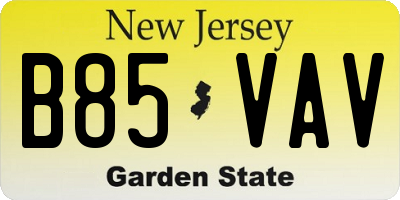 NJ license plate B85VAV