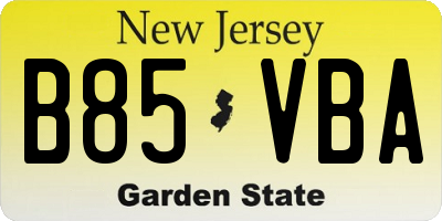 NJ license plate B85VBA