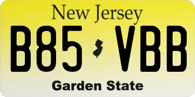 NJ license plate B85VBB