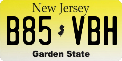 NJ license plate B85VBH