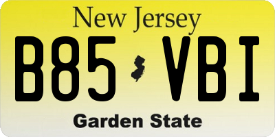 NJ license plate B85VBI