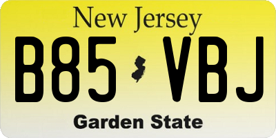 NJ license plate B85VBJ