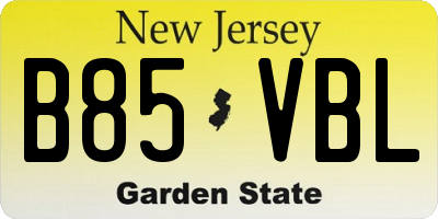 NJ license plate B85VBL