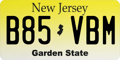 NJ license plate B85VBM