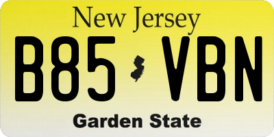 NJ license plate B85VBN