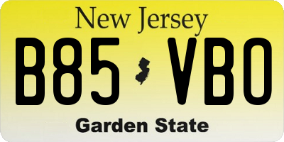 NJ license plate B85VBO