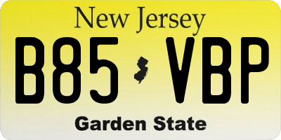 NJ license plate B85VBP