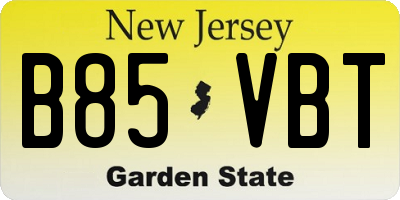 NJ license plate B85VBT