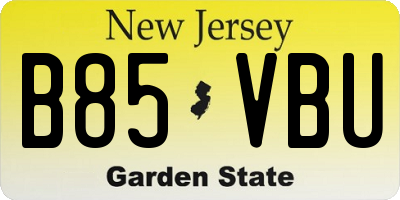 NJ license plate B85VBU