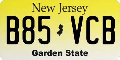 NJ license plate B85VCB
