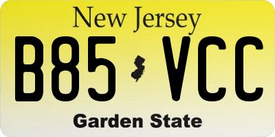 NJ license plate B85VCC