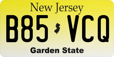 NJ license plate B85VCQ