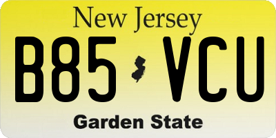NJ license plate B85VCU