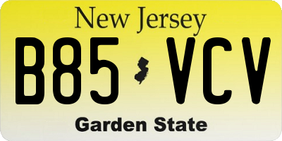 NJ license plate B85VCV