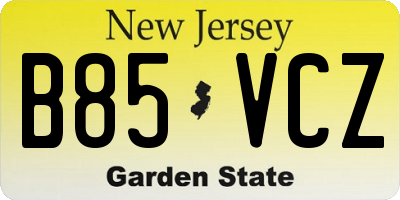NJ license plate B85VCZ