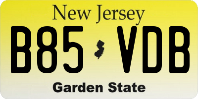 NJ license plate B85VDB