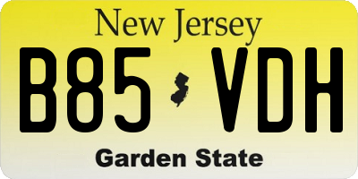 NJ license plate B85VDH