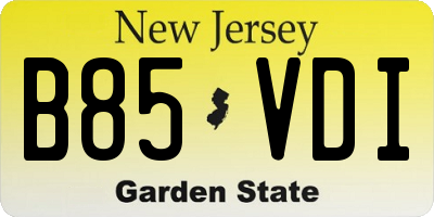 NJ license plate B85VDI