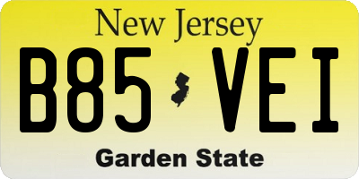 NJ license plate B85VEI