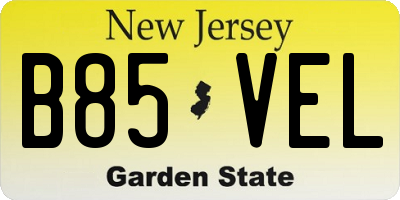 NJ license plate B85VEL