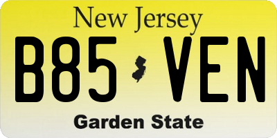 NJ license plate B85VEN