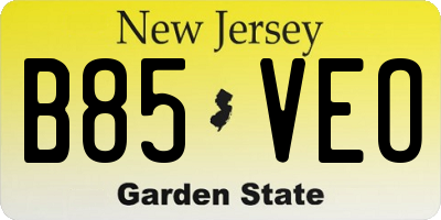 NJ license plate B85VEO
