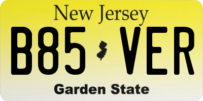 NJ license plate B85VER