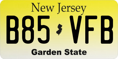 NJ license plate B85VFB