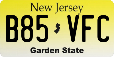 NJ license plate B85VFC