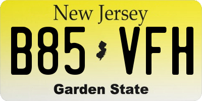 NJ license plate B85VFH