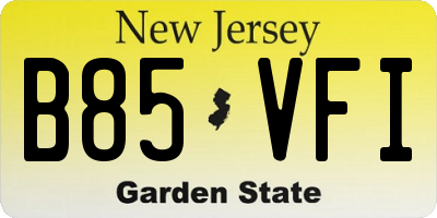 NJ license plate B85VFI