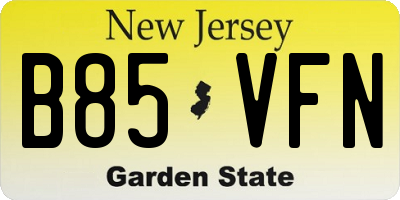 NJ license plate B85VFN