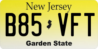 NJ license plate B85VFT