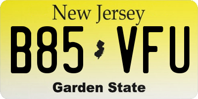 NJ license plate B85VFU