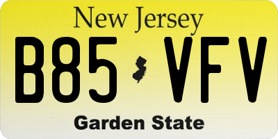 NJ license plate B85VFV