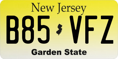 NJ license plate B85VFZ