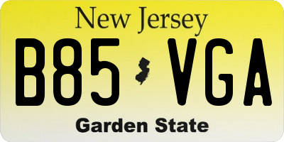 NJ license plate B85VGA