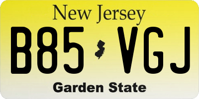 NJ license plate B85VGJ