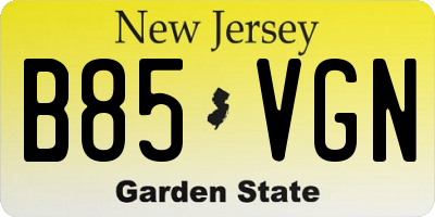 NJ license plate B85VGN