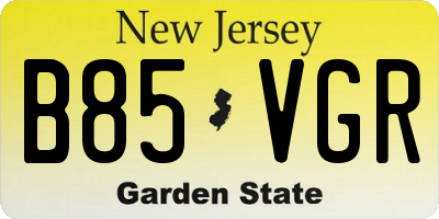 NJ license plate B85VGR